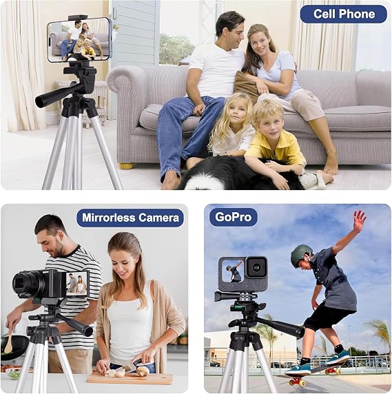 Infomax Phone Tripod – 33-110cm Foldable Tripod Phone Holder, 360° Swivel Head, Bluetooth Controlled Selfie Stick, iOS/Android Compatible, Available with Camera and GoPro