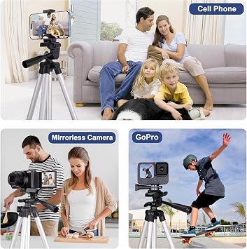 Infomax Phone Tripod – 33-110cm Foldable Tripod Phone Holder, 360° Swivel Head, Bluetooth Controlled Selfie Stick, iOS/Android Compatible, Available with Camera and GoPro