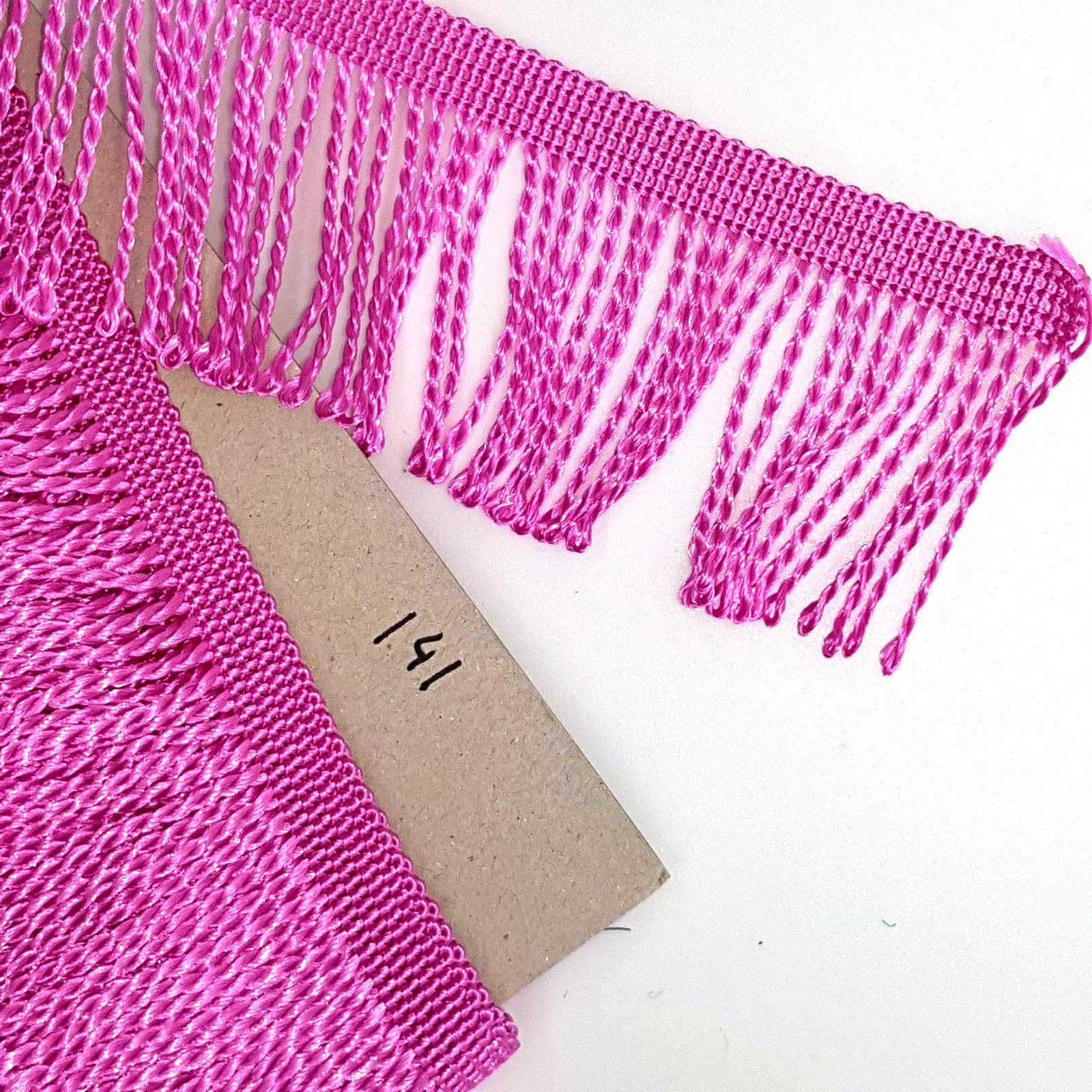 Fringe Tassel Trim, 25 metres x 60 mm Wide for Dance Dresses, Curtains, Lamps, Trimmings, Bags, Costumes, DIY (Holiday Pink 141)