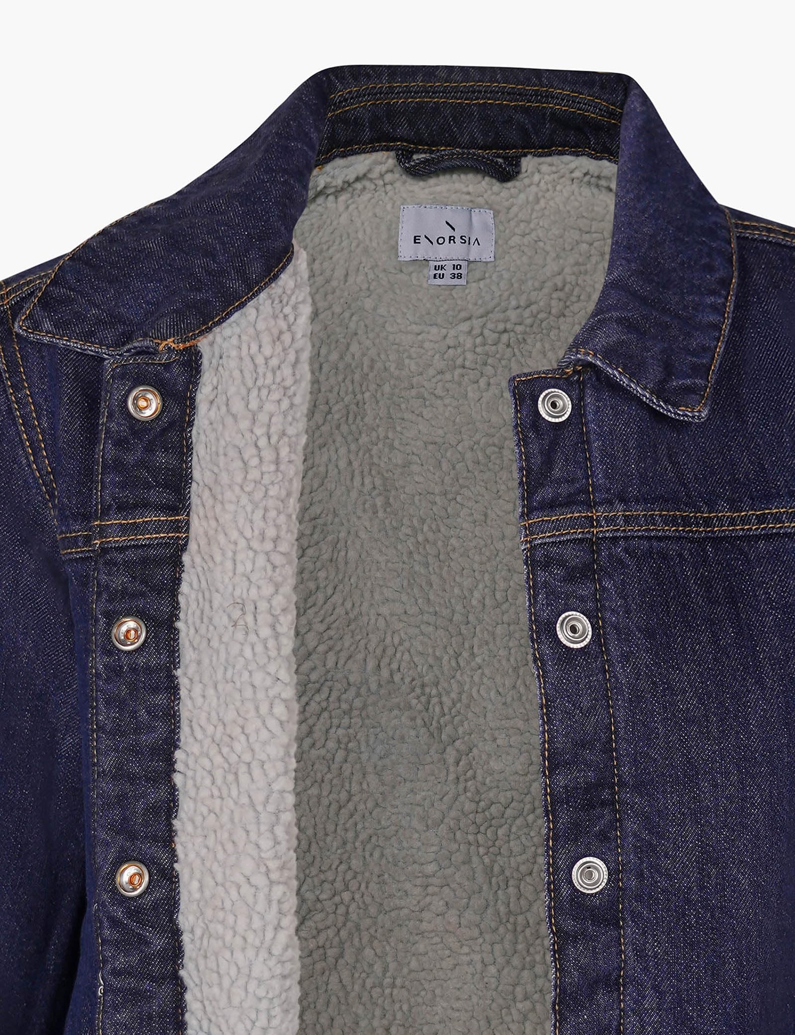 Chaqueta de mezclilla para mujer con forro Borg, ajuste holgado con forro de sherpa, cinturón ajustable, cierre de botón a presión y bolsillos con solapa, capas elegantes para climas fríos