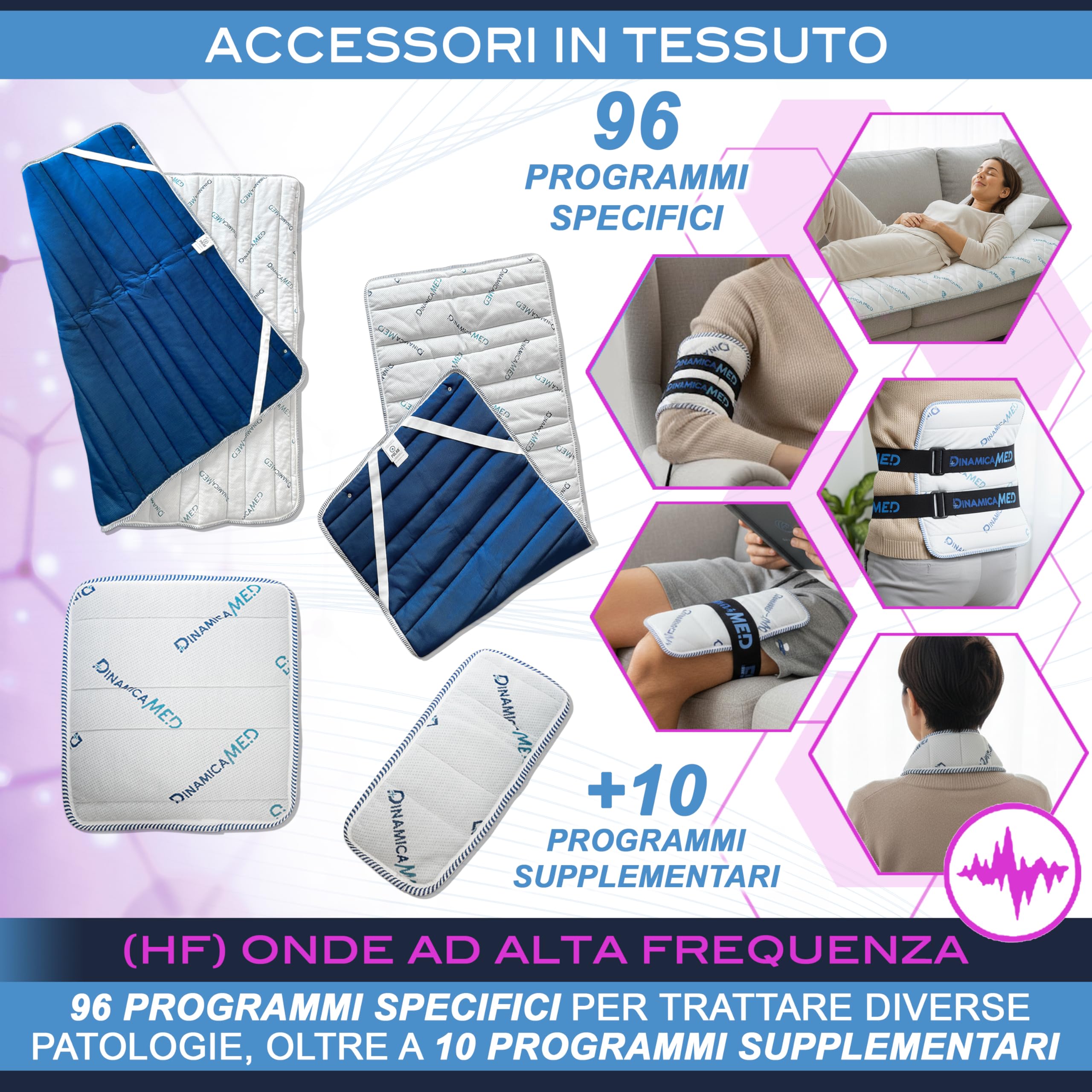 Dinamicamed New MultiMag PRO 1.0 Apparecchio per Magnetoterapia, Magnetoterapia con 1 Diffusore in Tessuto ad Alta Frequenza (HF)