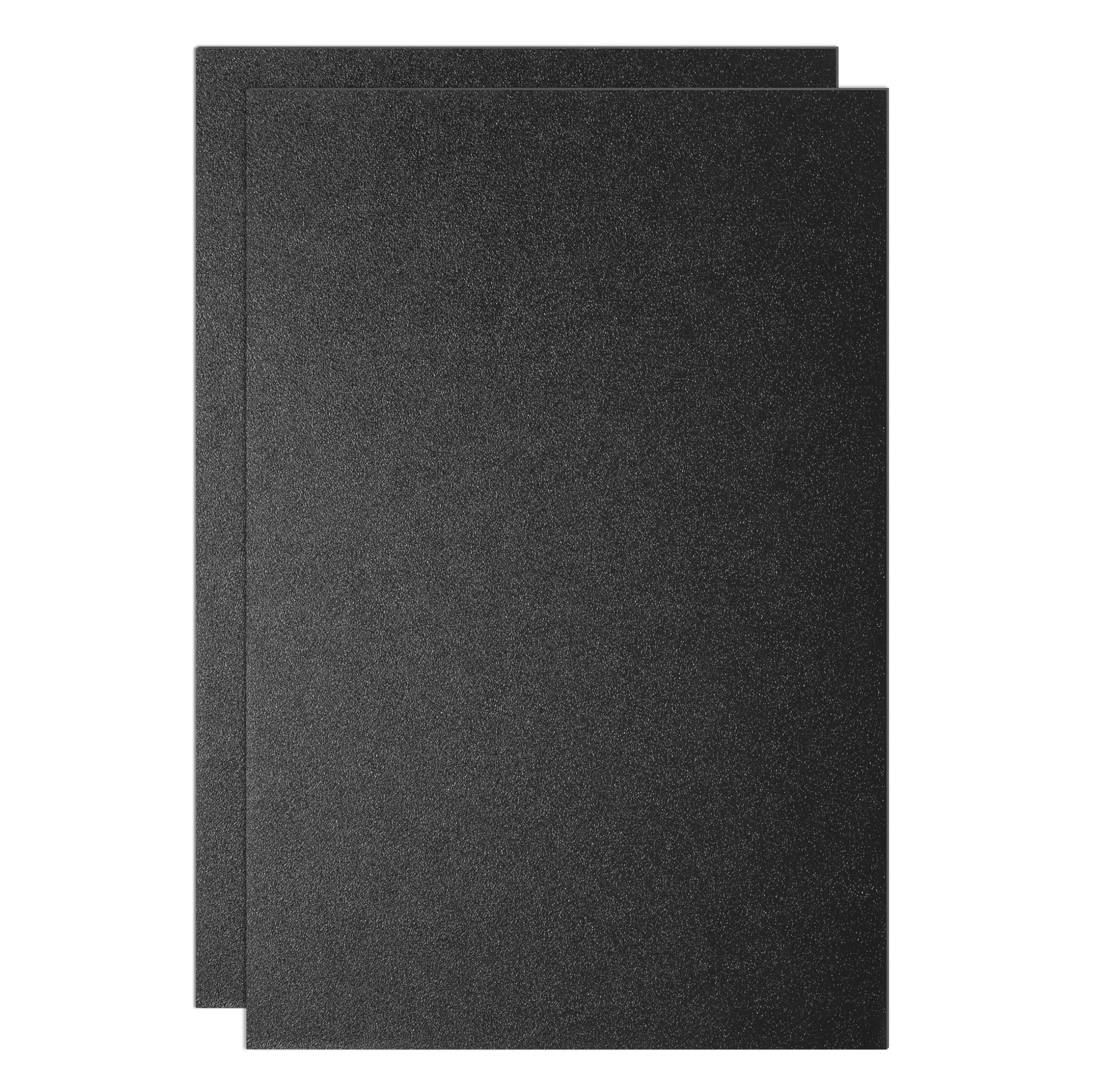Photo 1 of ABS Plastic Sheet 18" x 24" x 1/8" Thick (3mm) Black Rigid Thermoplastic Sheet, Moldable Plastic Board for Crafts, DIY Projects - Textured & Smooth Finish, 2 Pack 18" x 24" 2