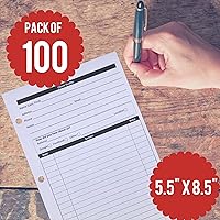 Vista 3 de Insertos de planificador A5 – Tarjetas de carpeta de perfil de cliente para pequeñas empresas, paquete de 100, 5.5 x 8.5 pulgadas, insertos