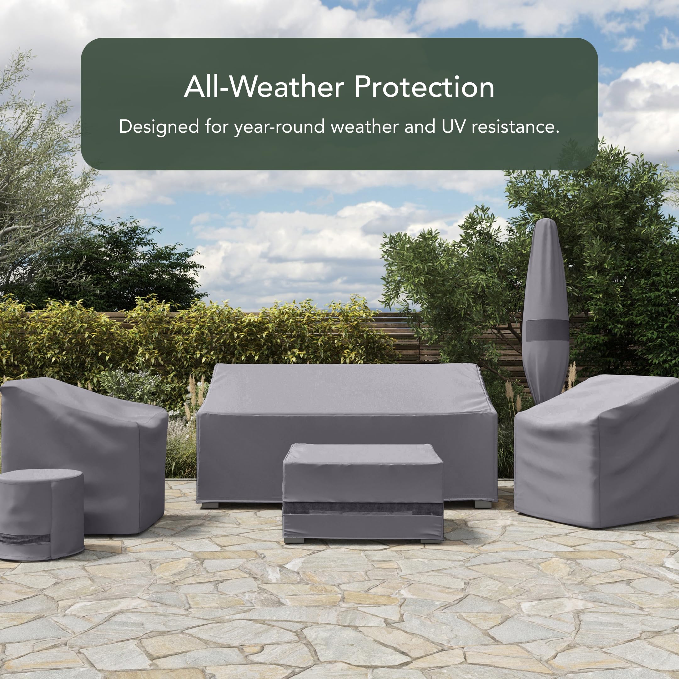 Covermates Elite Outdoor Patio Umbrella Cover, 8-13' Diameter Standard/Market Umbrellas, Round/Octagon, All-Weather, Water-Resistant, Drawcord, Mesh Vent, Market Umbrella 8-10 Foot Diameter, Charcoal : Patio, Lawn & Garden