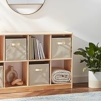 Vista 58 de Yaxa Basics, Organizadores de almacenamiento en forma de cubo con asas, tela plegable, paquete de 6, 26,6 x 26,6 x 27,9 cm, azul marino