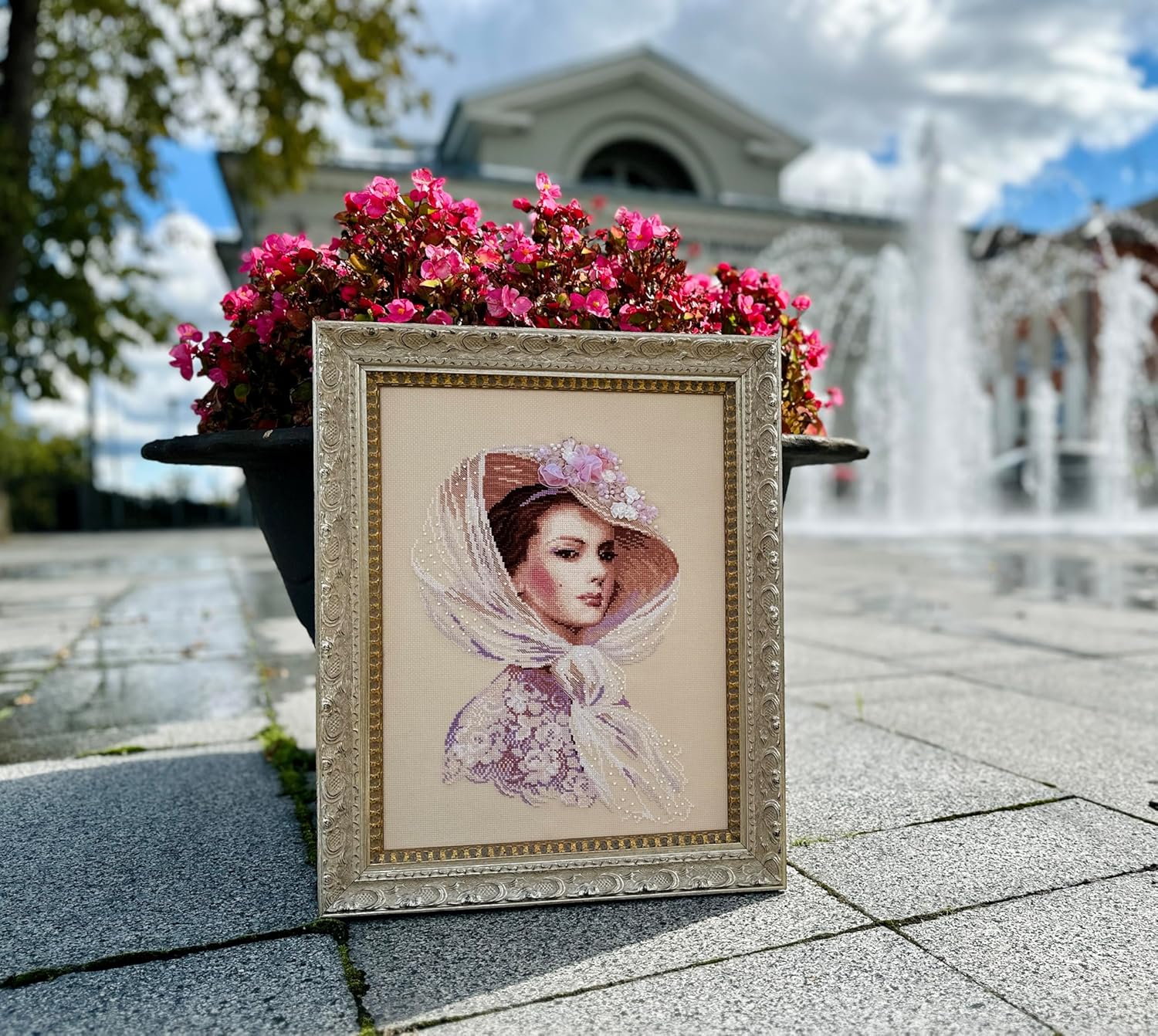 RIOLIS Premium 100/028 - Lilac Evening - Counted Cross Stitch Kit 11.75"x15.75" Zweigart 14ct. Beige AIDA 16 Colors