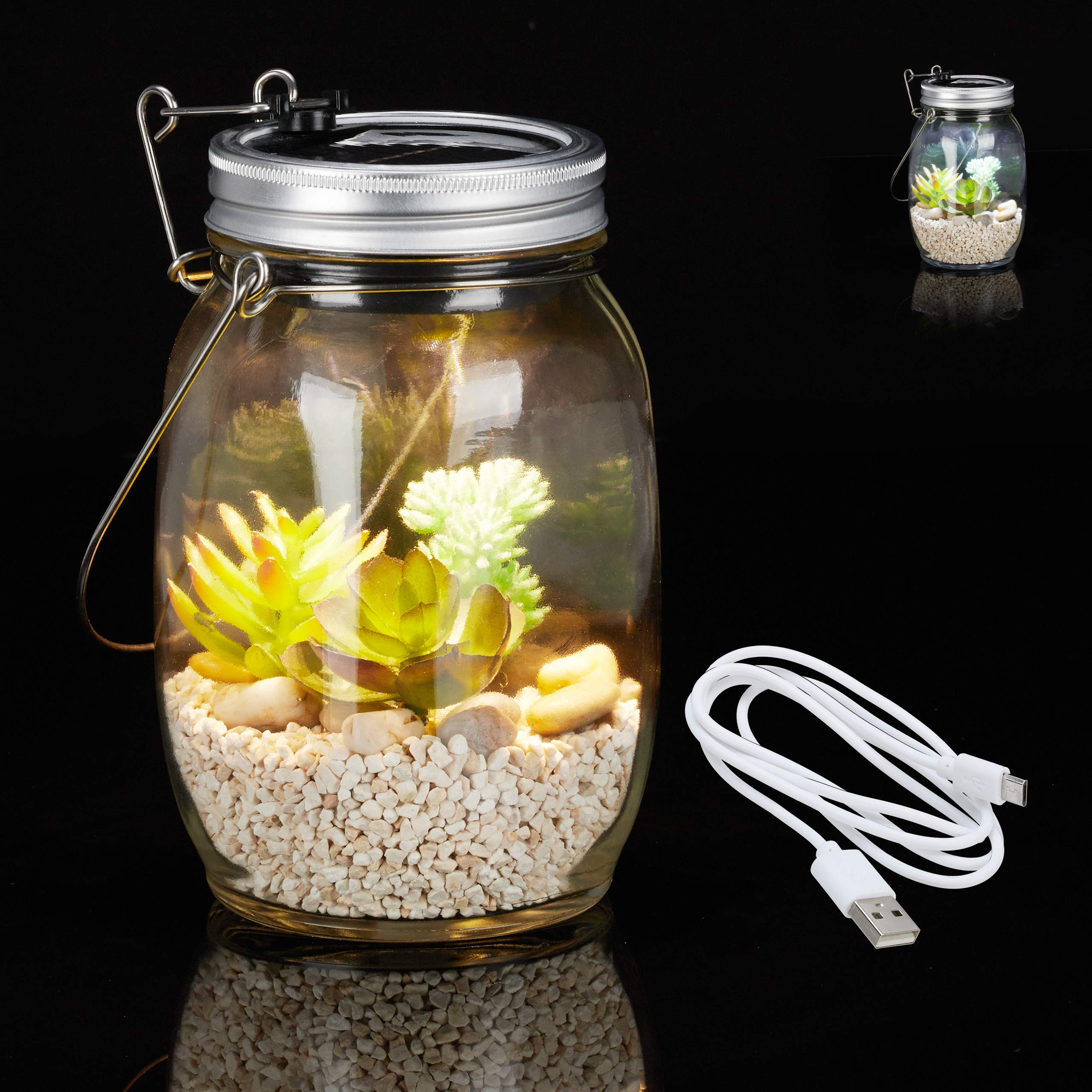 Bocal solaire en verre pour illuminer vos soirées sur la terrasse et le jardin