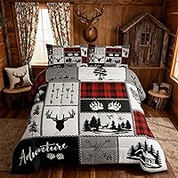 Vista 77 de Juego de edredón Deer Bear para niños tamaño completo, juego de ropa de cama rústica de aventura de caza para decoración de habitación de niños