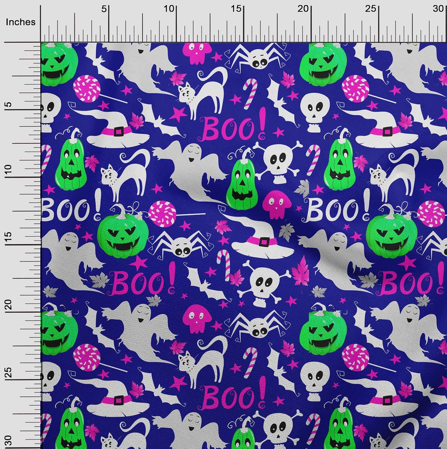 oneOone Cotton Jersey Purplish Blue Fabric Halloween Quilting Supplies Print Sewing Fabric by The Yard 58 Inch Wide