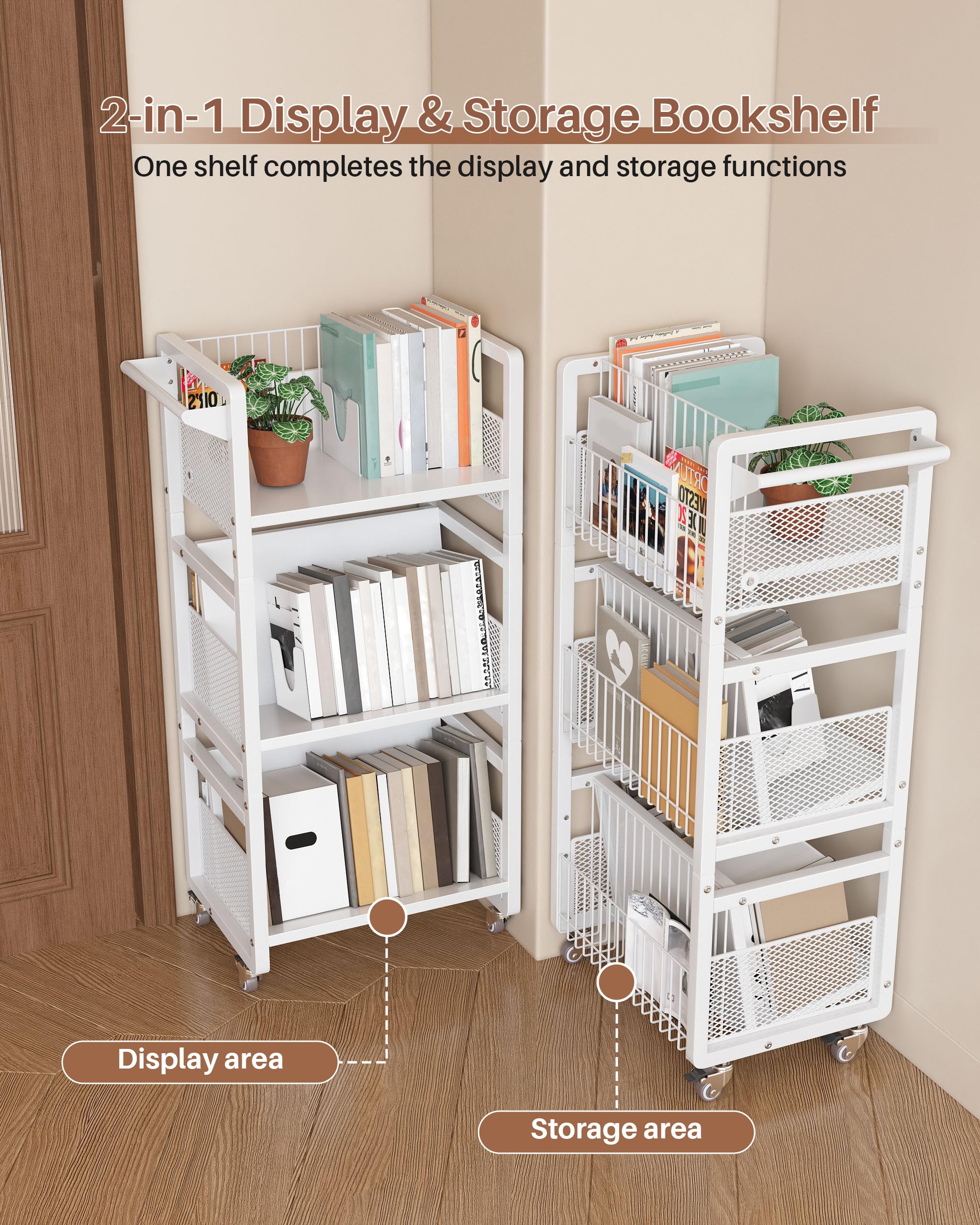 Amazon.com: UMDONX Heavy Duty Double-Sided Book Cart | Features