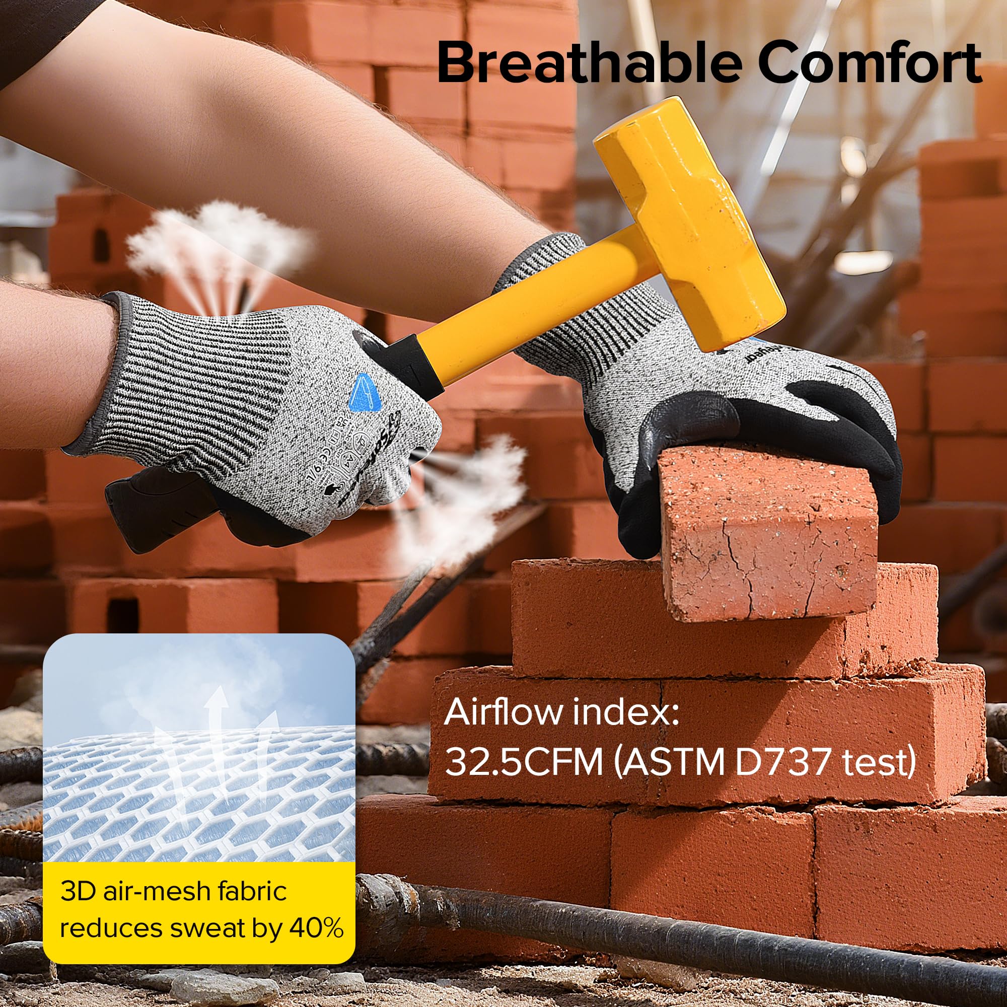Safeyer clase 5 guantes de trabajo a prueba de Corte para hombres y mujeres, guantes de Seguridad antideslizantes para adultos, guantes de maquinaria pesada blid, granja forestal, construcción