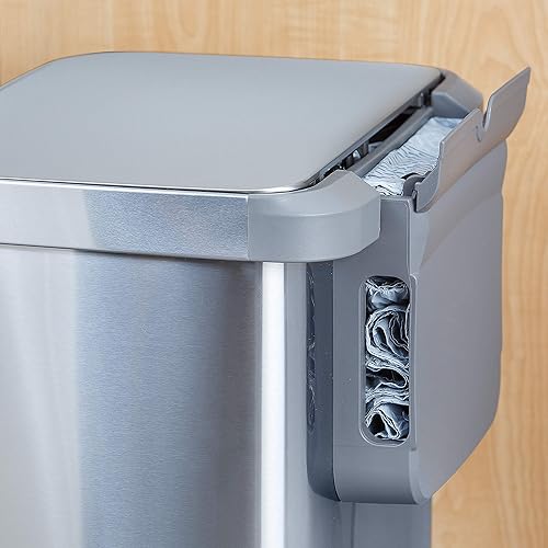 Miniatura 5 de Glad Bote de basura de acero inoxidable con protección contra olores Clorox  Cubo de basura de metal grande con tapa de cierre suave pedal de pie y