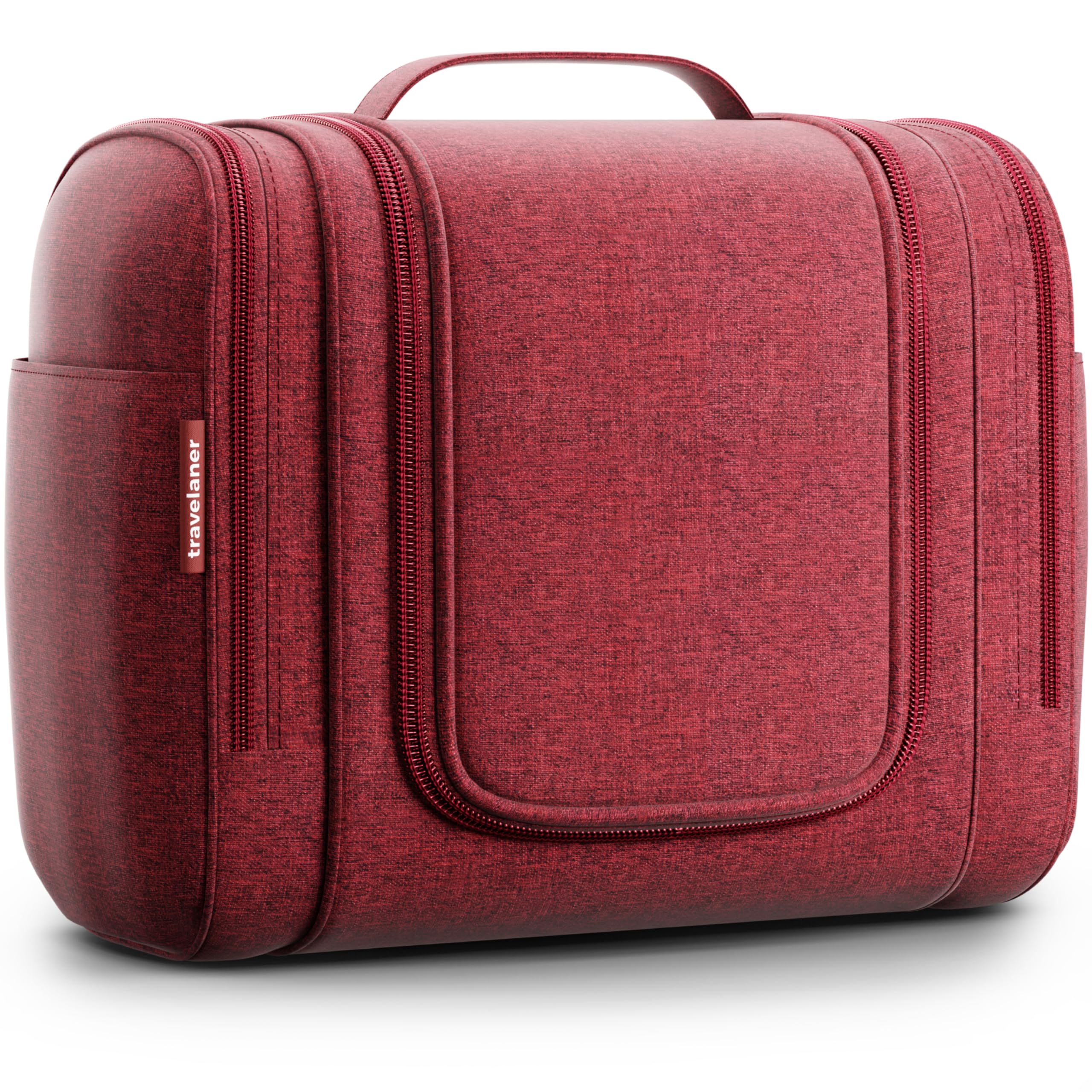 Travelaner® Kulturbeutel Design 2026, XXL 3-in-1 Kulturtasche zum Aufhängen mit 9 Liter Stauraum für Damen und Herren, Kosmetiktasche für Reise, Große Waschtasche, Waschbeutel, Rot