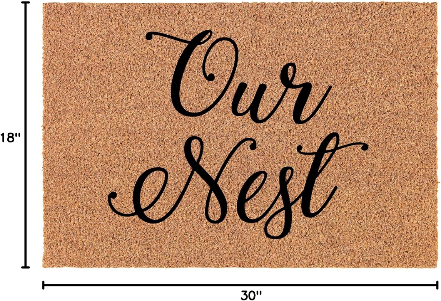 Coir Doormat Front Door Mat New Home Closing Housewarming Gift Our Nest (30" x 18" Standard)