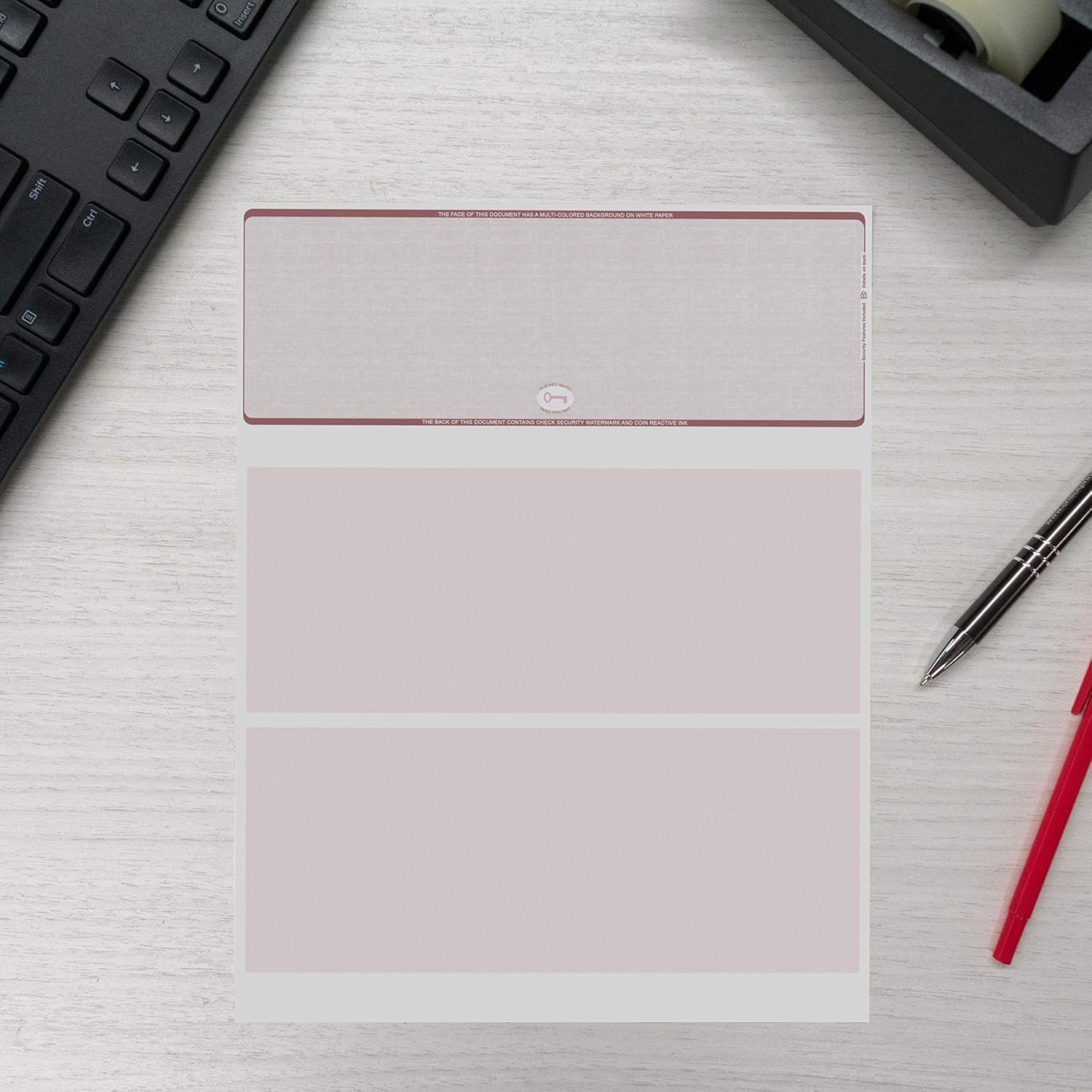 Blank High Security Top Computer Checks, 250 Burgundy Checks : Office Products