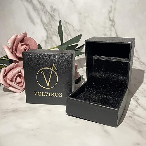 Miniatura 6 de Anillos de compromiso de moissanita de corte redondo de 1 CT para mujer para mujer, chapados en platino, plata