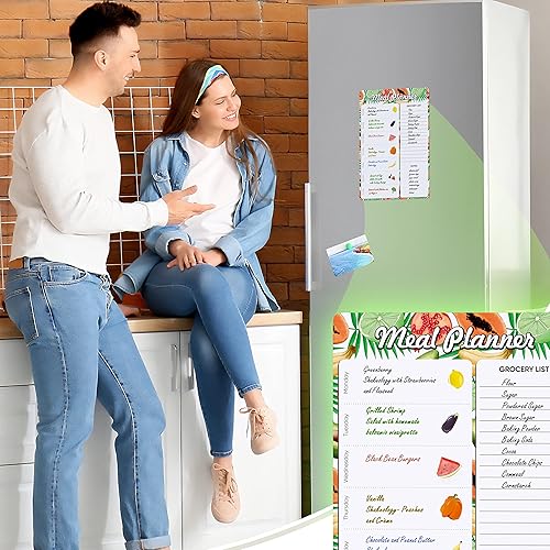 Miniatura 6 de Planificador magnético de comidas para refrigerador A4-8.5 x 12 pulgadas, imán de menú semanal para nevera, tablero de menú para cocina, tablero de