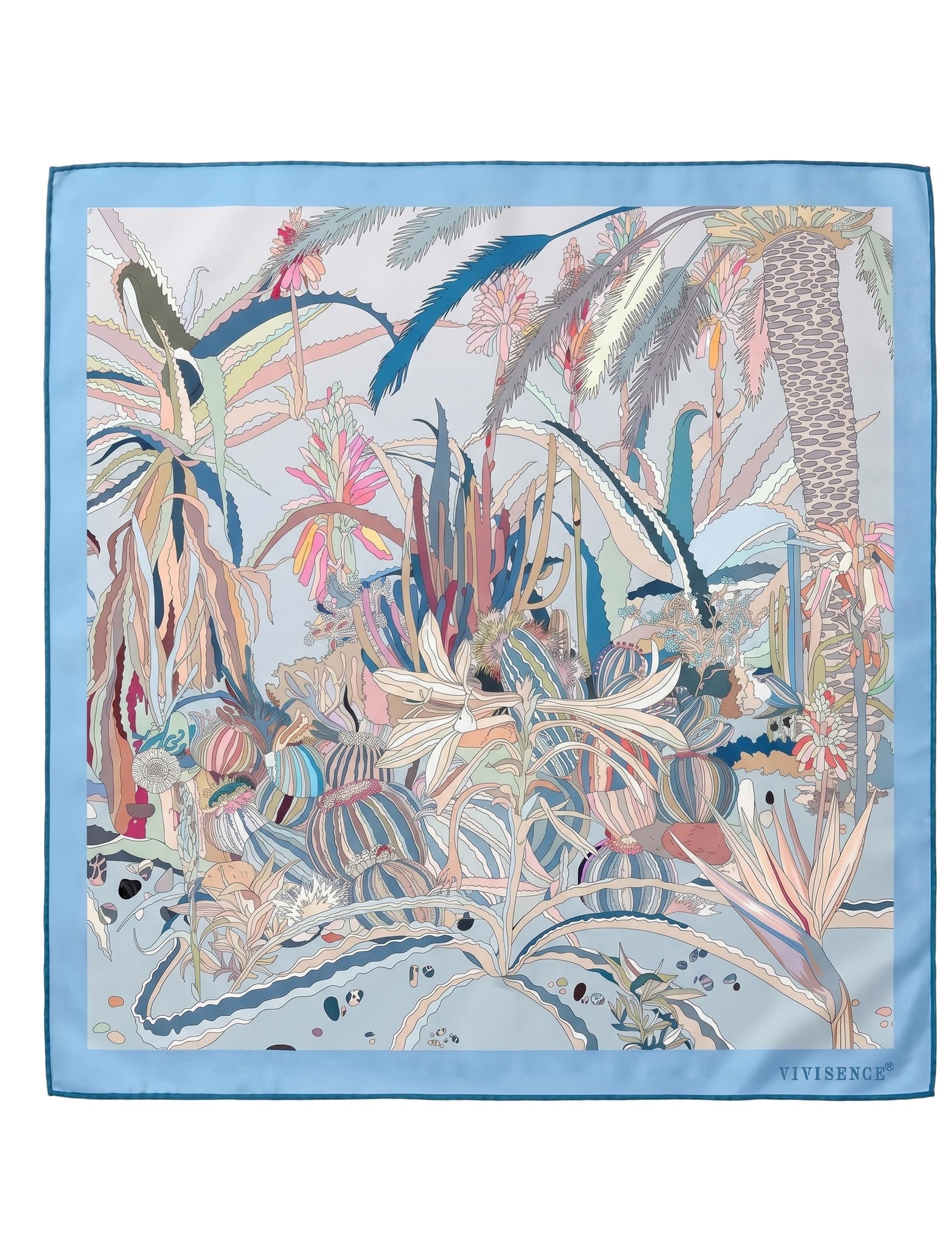 Vivisence Mujer Pañuelo De Seda Cuadrado Acabado A Mano Caída Suave Elegante 90x90cm