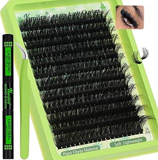 Lash Clusters Kit 14-24mm 180D Volume Clusters Eyelash Extensions 240Pcs Wispy Lashes Waterproof Individual Thick DIY Lashes Extension Kit with Lash Bond & Seal Tweezers, Replacement for Kmilro