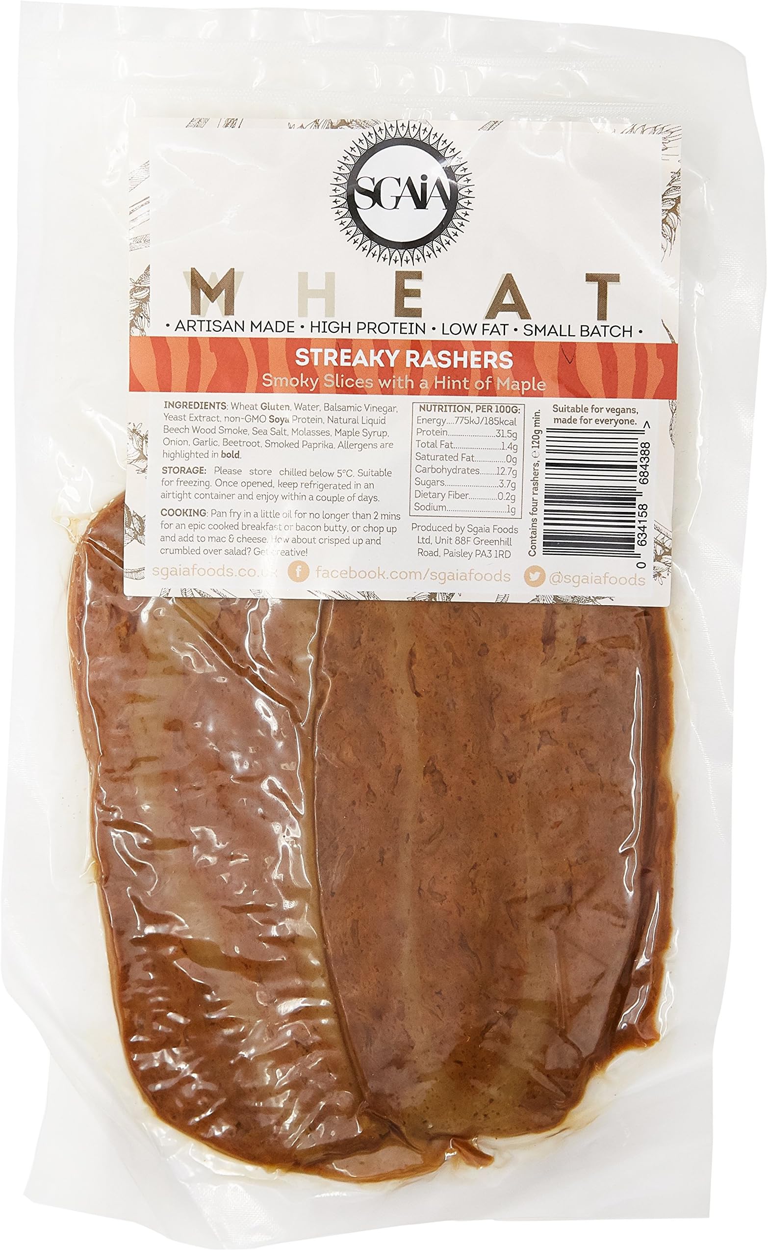 Sgaia Streaky Rashers with a hint of Maple, 120 g