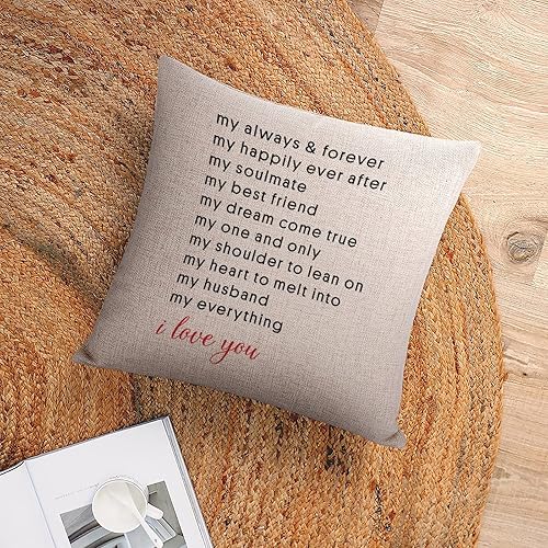 Miniatura 6 de My Always & Forever My Happily Ever After My Soulmate Decorative Throw Pillow Covers 16x16 Farmhouse Square Valentine Pillow Cushion Cover Case for