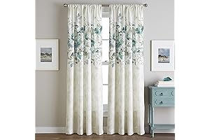 CHF Watercolor Print Flip Over Rod Pocket Single Curtain Panel