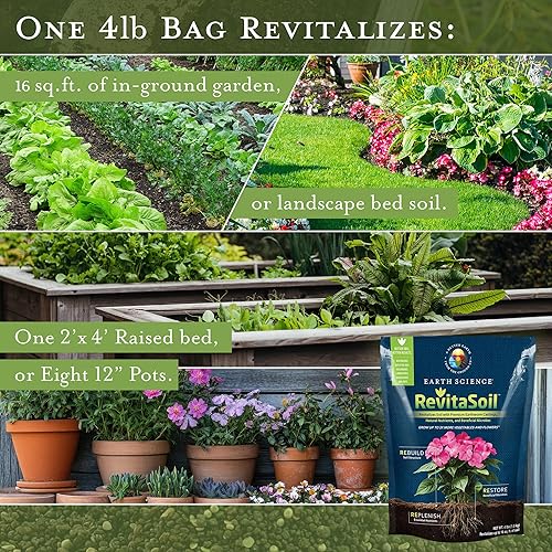 Miniatura 4 de Earth Science RevitaSoil Enmienda de suelo, 4 libras - Refuerzo orgánico de suelo - Fundición de lombrices de tierra, fundición de gusanos,