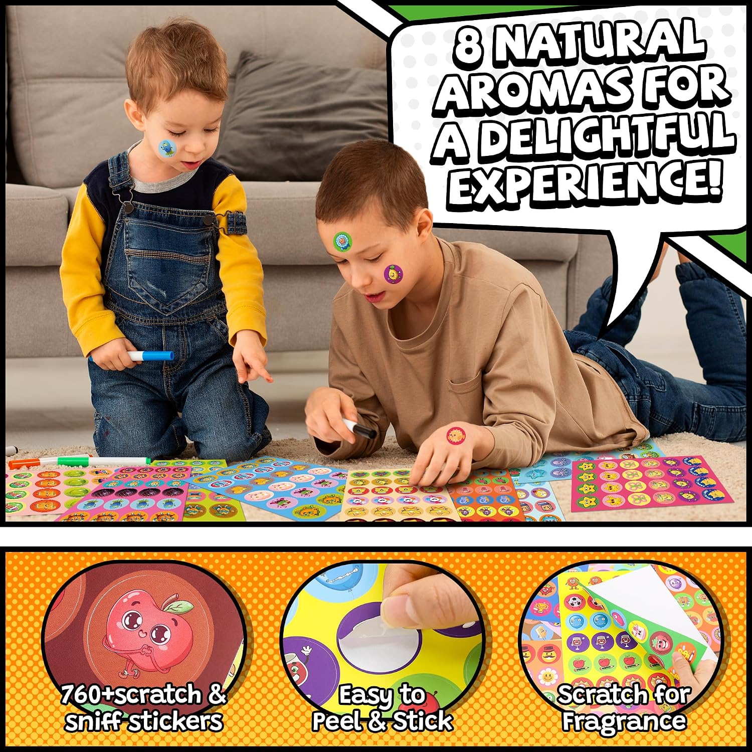 HORIECHALY Scented Stickers Scratch and Sniff Reward Stickers for Kids image 3