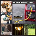 Iron Forge Cable Outdoor Extension Cord 50 Ft - 10 Gauge Heavy Duty Extension Cord, 15 AMP, 10/3 Yellow Power Cable SJTW Weatherproof with 3 Prong Lighted End - 125 V 1875 Watt