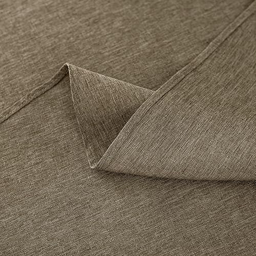 Miniatura 6 de Qidordour Mantel redondo de 70 pulgadas de diámetro, mantel de lino sintético, resistente al agua, a prueba de derrames, lavable, de poliéster, para