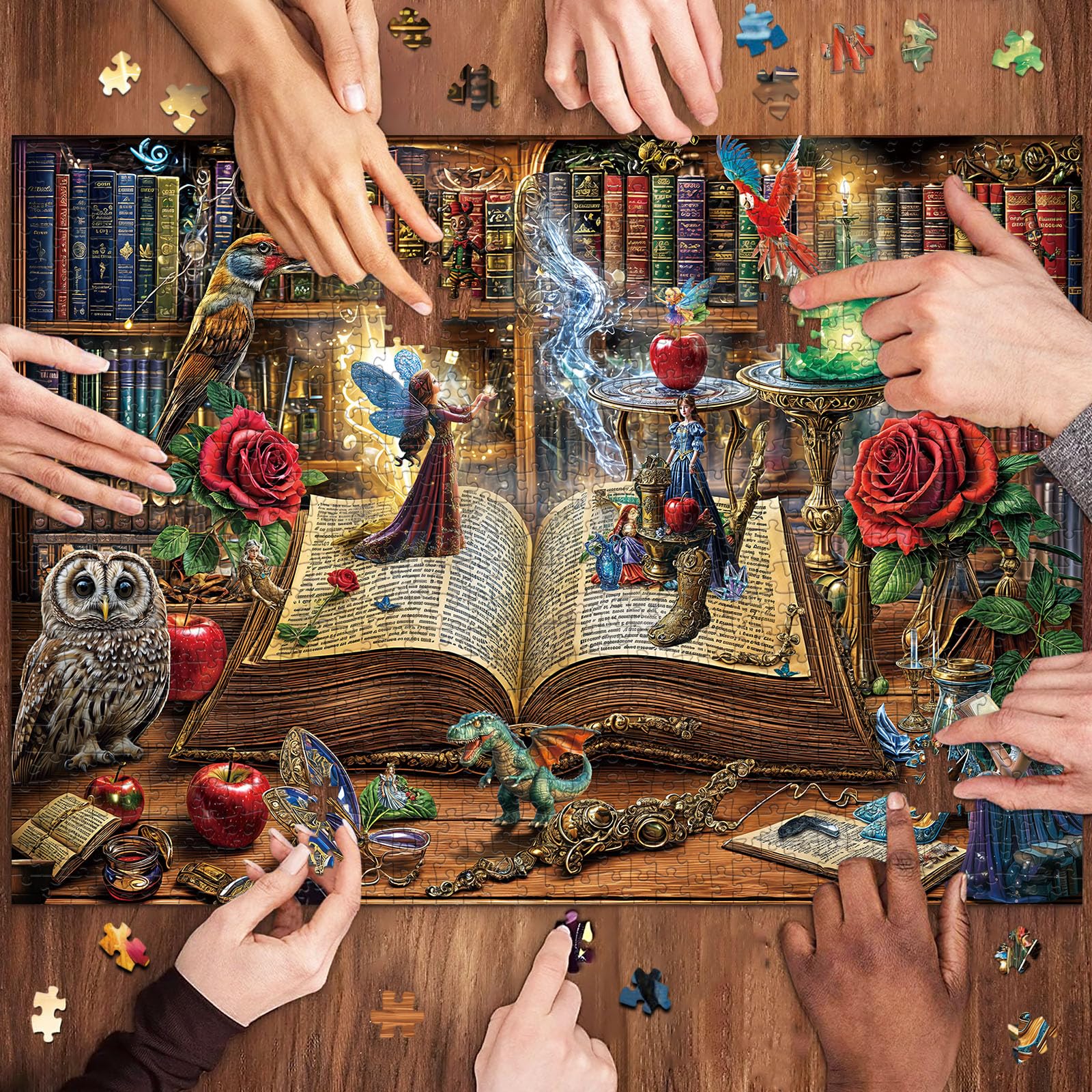 Puzzles 1000 Pieces for Adults jigsaw puzzles for adults 1000 Piece Puzzle Challenging Game for The Whole for Women Gifts for Men Theme:Magic Book House - Image 3