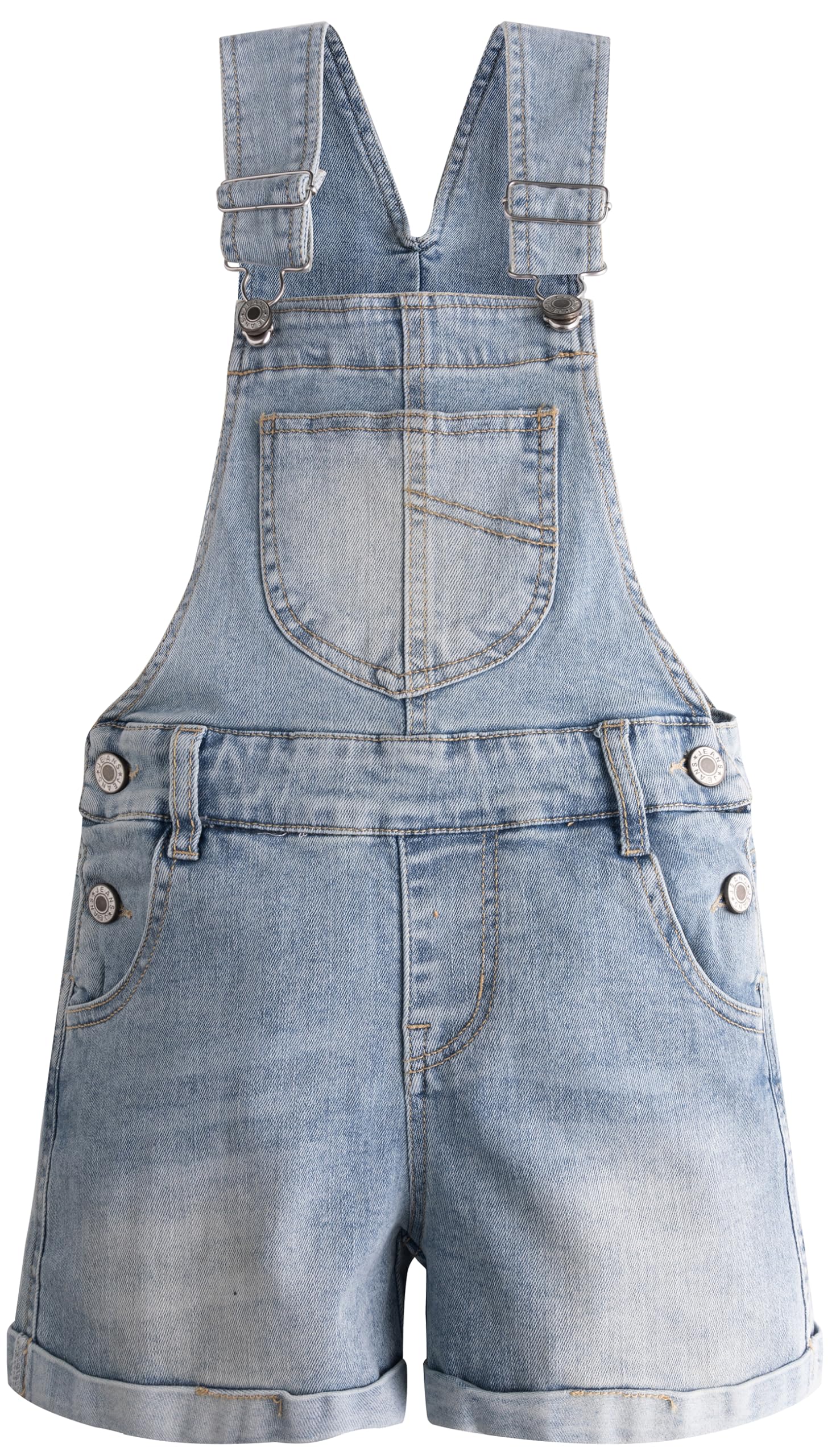 KIDSCOOL SPACE Pantaloncini in denim da bambina, pantaloncini estivi morbidi in jeans lavati con pietra