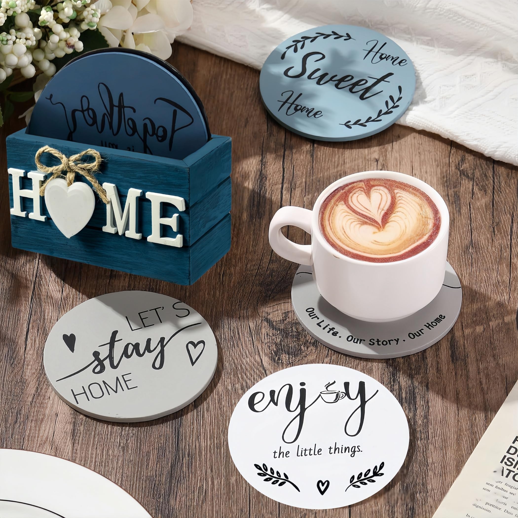 6 Sottobicchieri Con Frasi Divertenti - Accessori Per Drink Estivi 10x10cm