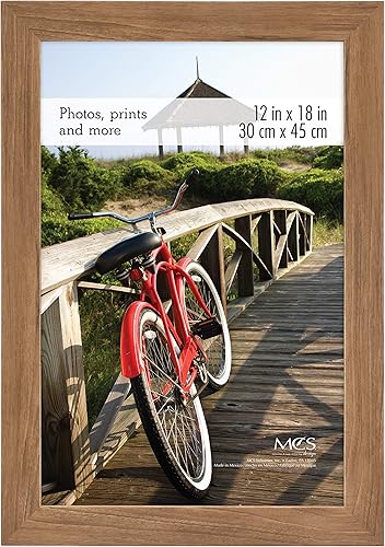 MCS - Marco estilo museo para póster, roble medio, 12 x 18 pulgadas, individual
