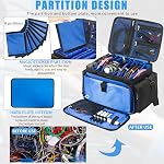 AKOZLIN DJ Cable File Bag with Detachable Dividers and Bottom Cable Bags for Musicians Travel Gig Bag for 15.6" Laptop,Professional DJ Gear, Sound Instrument and Music Equipment Accessories