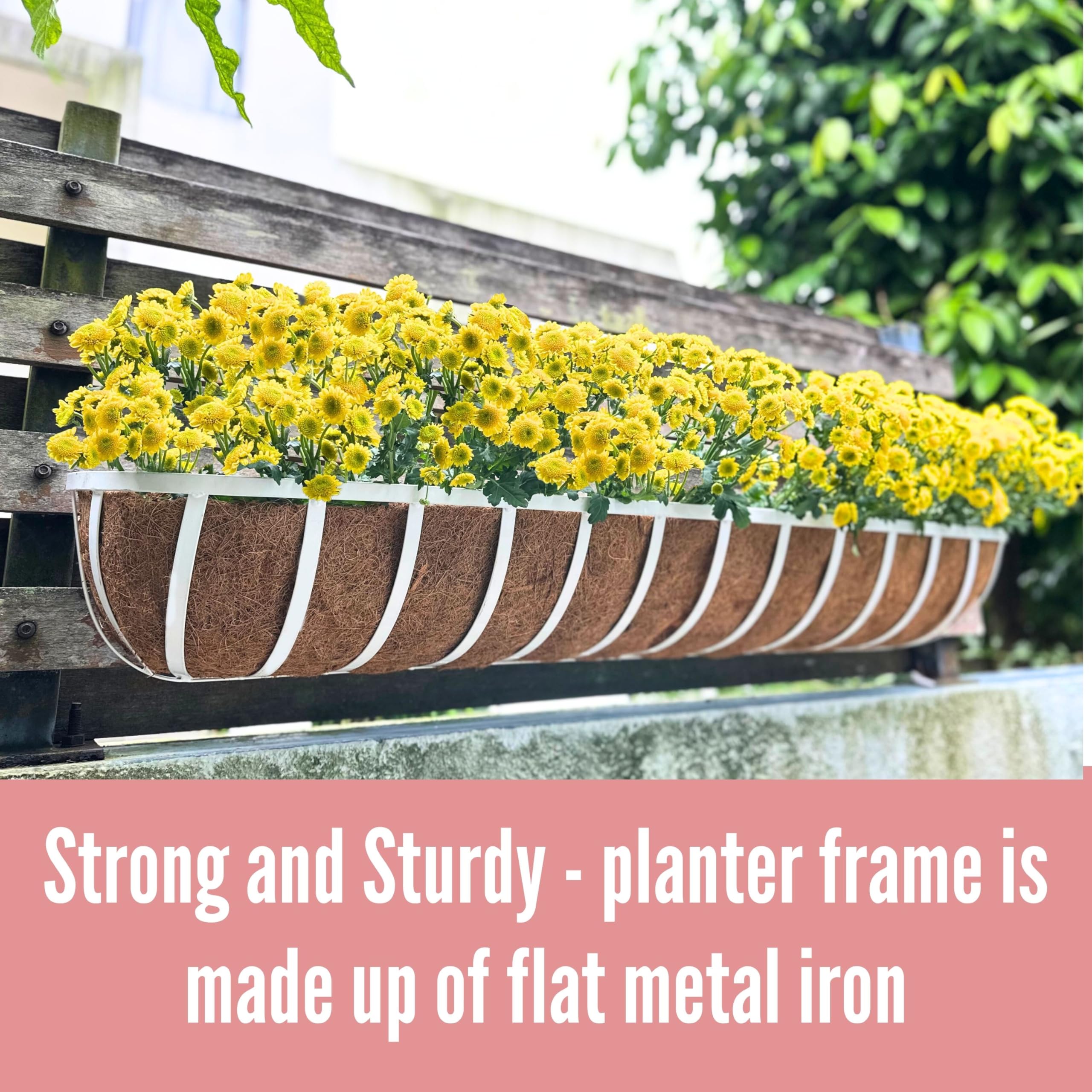 LaLaGreen Wall Planter Outdoor (48 Inch, 2 Pack) White Metal...