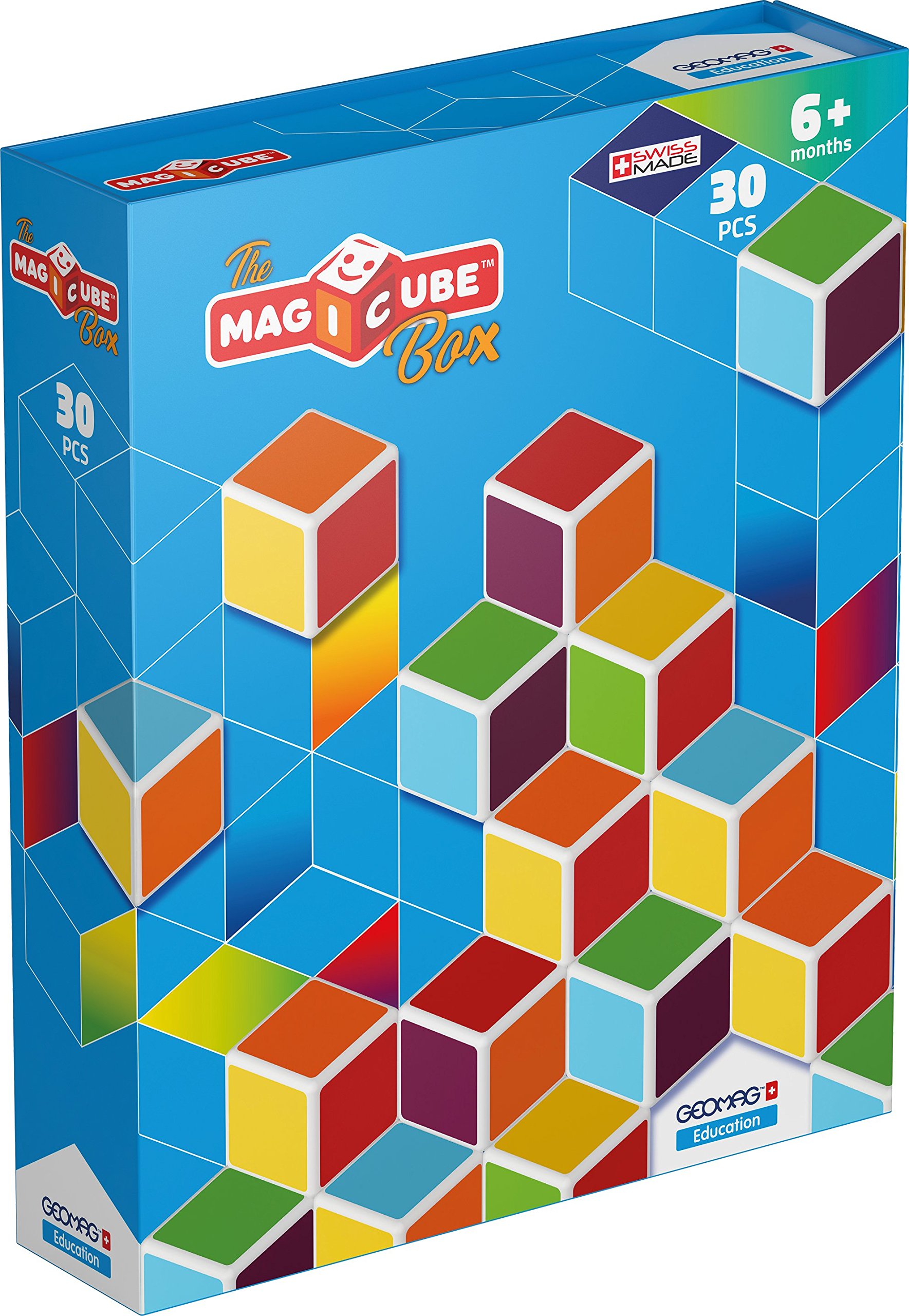 Geomag Education 120 - Magicube Storybuilding Box - Magnetwürfel für Kinder - 30er Magnetwürfel
