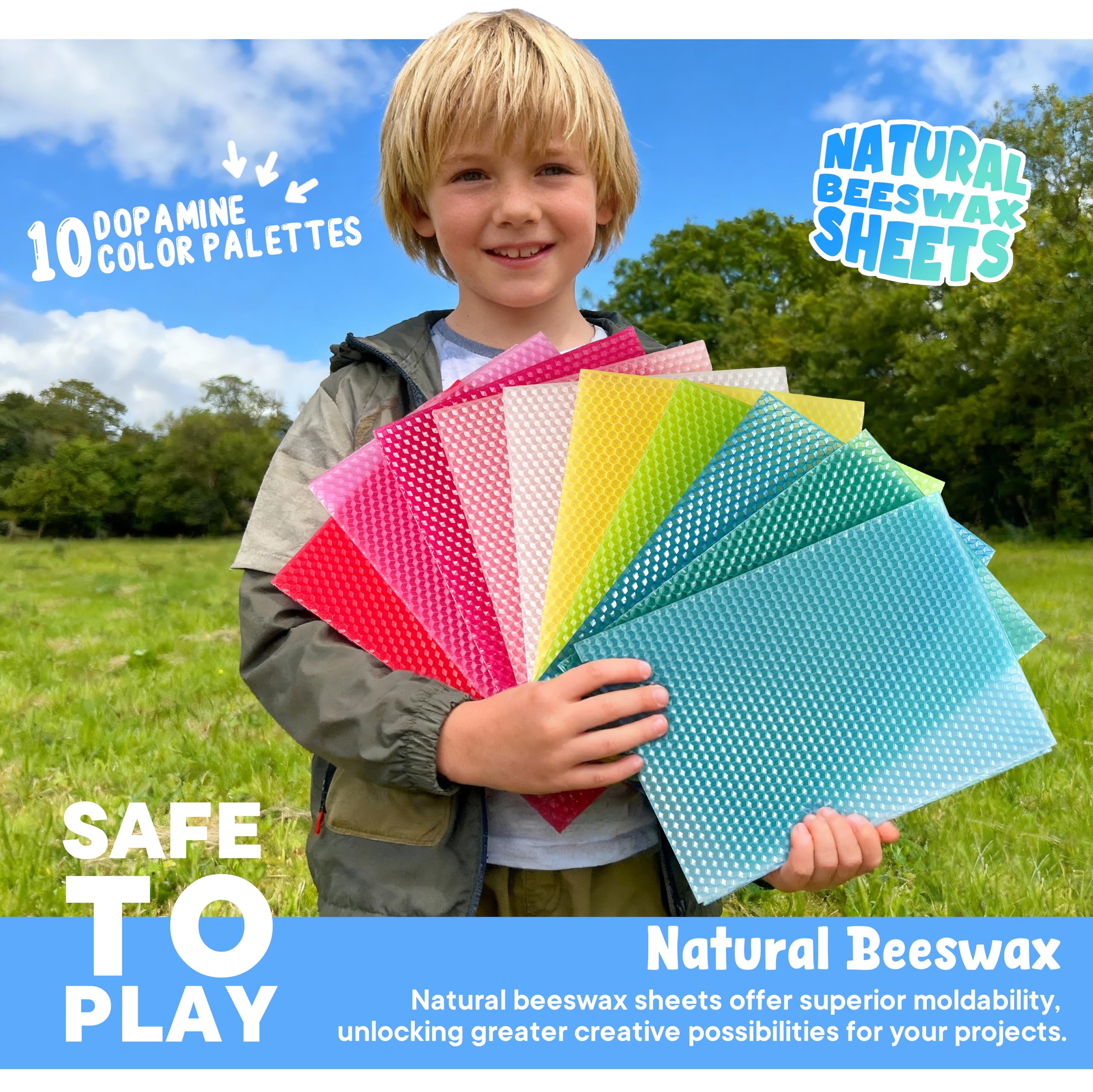 Kunst und Handwerk: Bienenwachskerzenherstellungs-Sets für Anfänger, Kerzenrollen für Kinder, Bastelbedarf, Kunst-Geschenkideen für Mädchen, DIY-Set für Geburtstag, Schule, Aktivitäten, Ostern