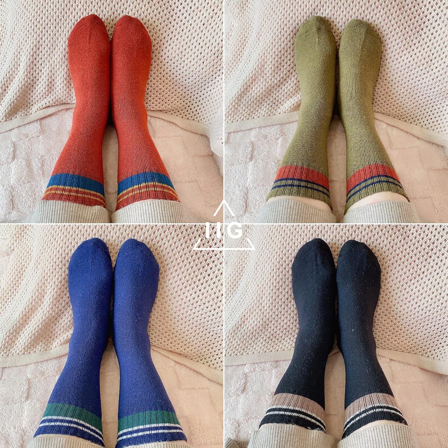IIG 3-5 Pairs Womens Super Thick Warm Winter Crew Socks Cute Fashion Knit Cozy Socks Gifts for Women - Image 4