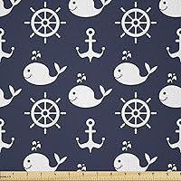 Vista 234 de Ambesonne Tela de Fiesta Popstar por Yarda, Estilo de Dibujos Animados Garabatos Dibujados a Mano Tema Musical Impresión de Arte Lineal, Tela