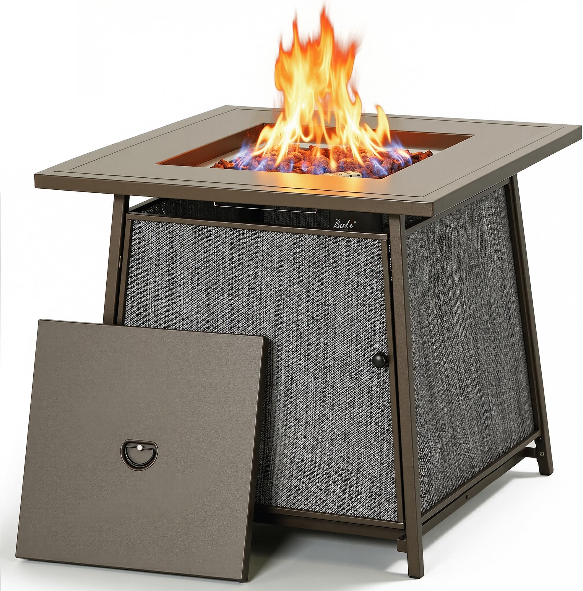 50,000 BTU Propane Fire Pit Outdoor, 28 inch Propane Fire Pit Table Square, Gas Firepits for Outside Patio, Garden, Backyard