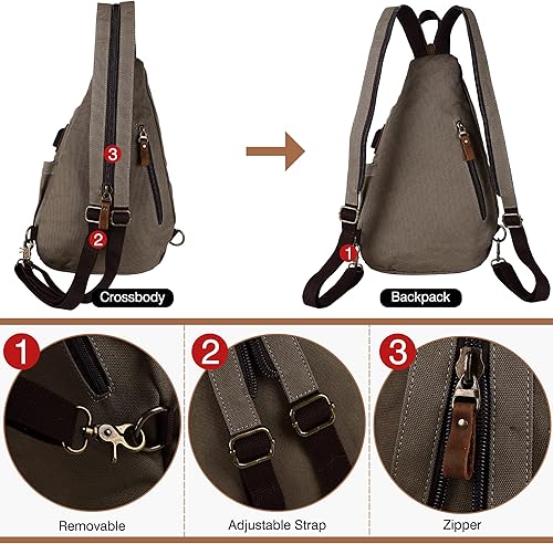 Miniatura 5 de HUXFAM Mochila bandolera pequeña multiusos casual mochilas al aire libre ciclismo senderismo viajes, 40 verde militar, Mochilas Daypack