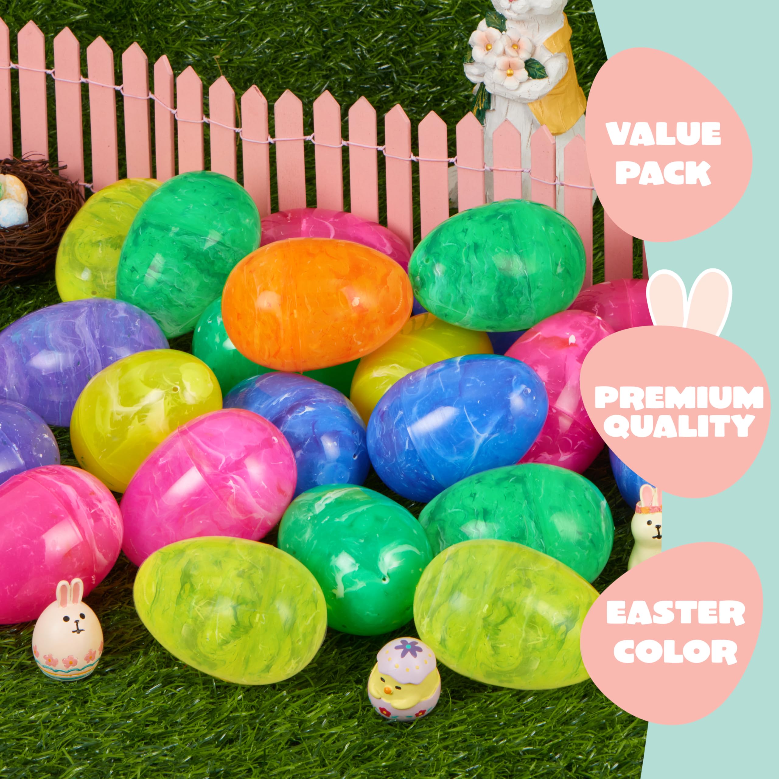 JOYIN 30 PCs Gemalt Jumbo Große Schillernde Ostereier für Kinder Korb Stuffers Füller, Ostern Jagd Spiel, Spielzeug Füllen Leckereien und Ostern Thema Party Favor
