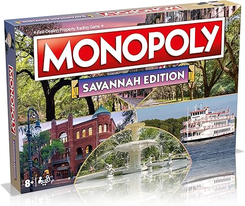 MONOPOLY Juego de mesa - Edición Savannah 2-6 jugadores Juegos de mesa familiares para niños y adultos, juegos de mesa para niños de 8 años en