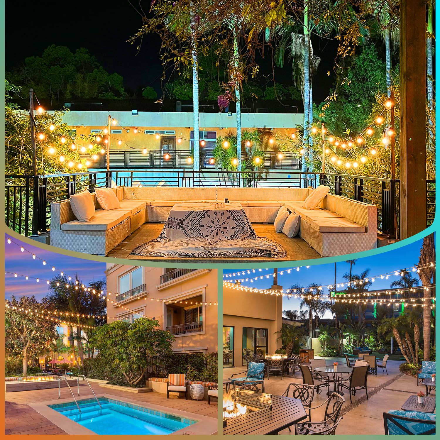 Catena Luminosa Esterno - 30m 37+2 G40 LED Lampadine Luci da Esterno Giardino IP44 Impermeabile Infrangibile Catene Luminose Esterni Decorative per Terrazzo Partito Balcone (30m 37+2 con Dimmer)