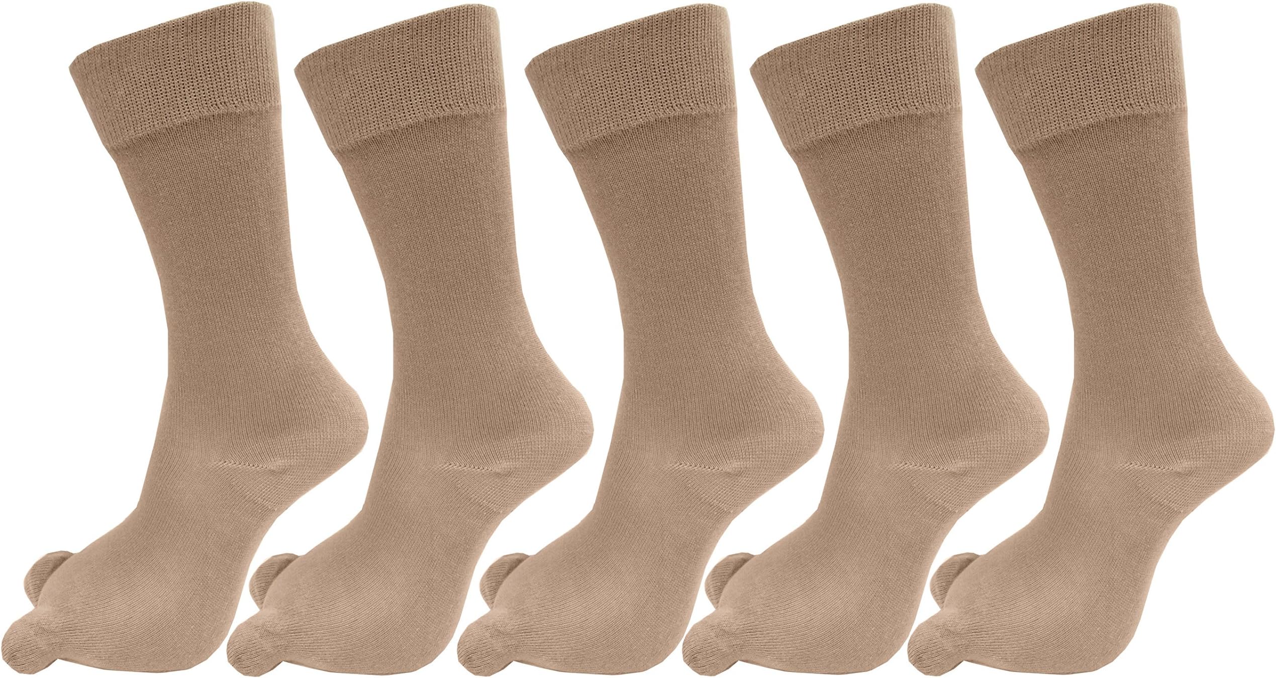 RC. ROYAL CLASSWomen Calf Length Skin Color Thumb Woolen Socks, Pack of 5