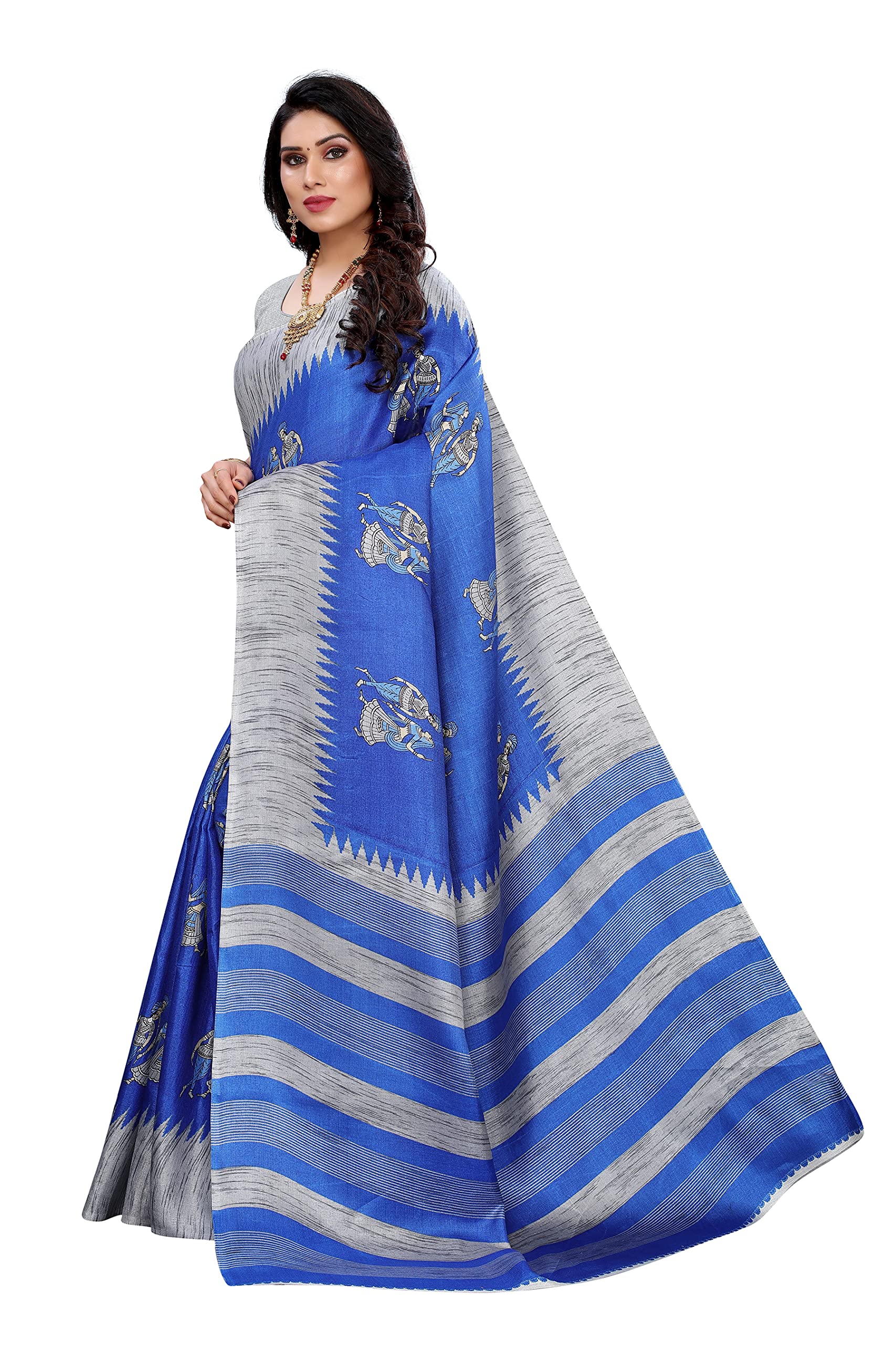Yashika Sari donna tessuto arte seta lunghezza standard - Foto 12 di 13