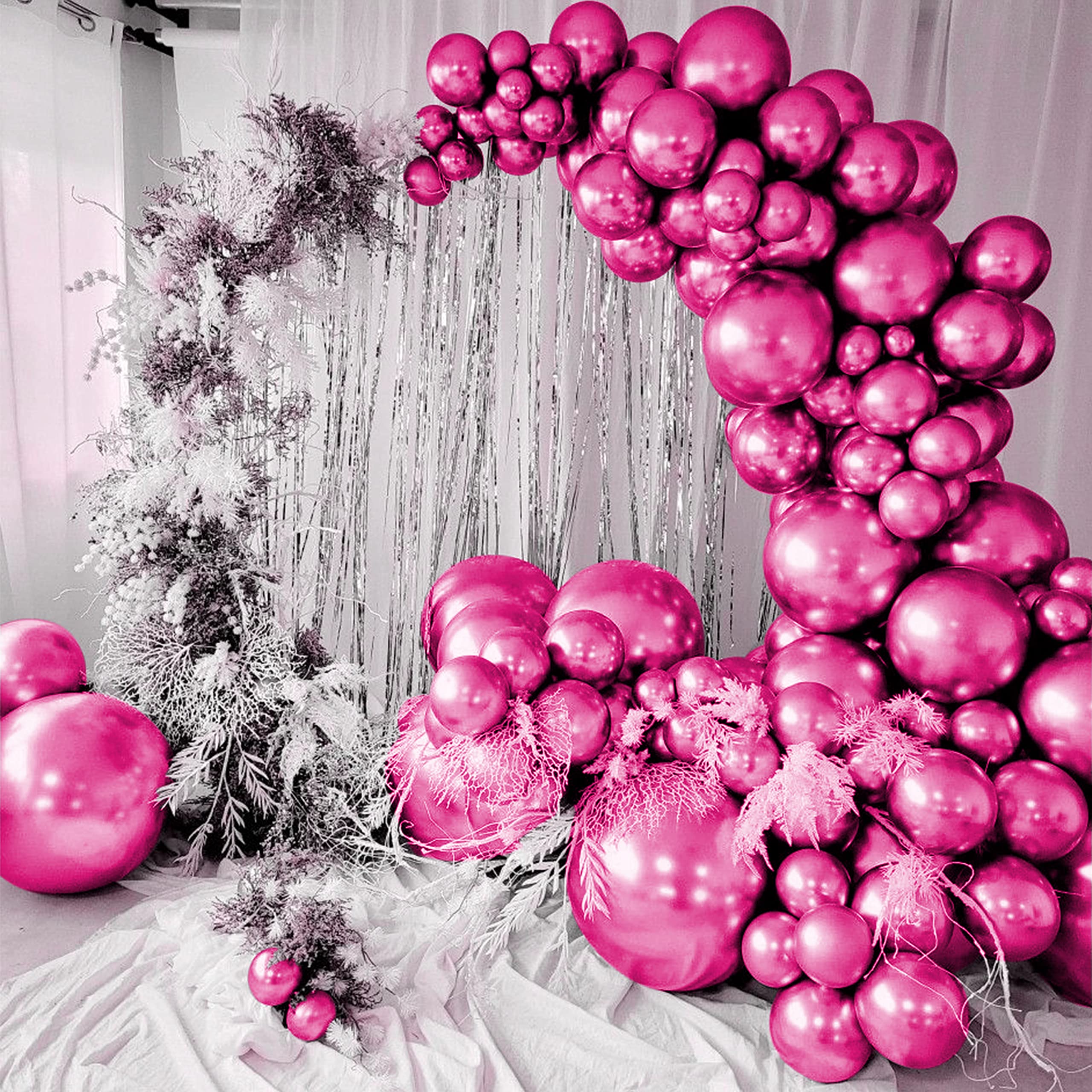 ITAF 50 Pcs Pink Metallic Chrome Balloons with Shiny Surface For Birthdays/Anniversary/Engagement/Baby Shower/bachelorette Party Decorations (Pink)-image-7