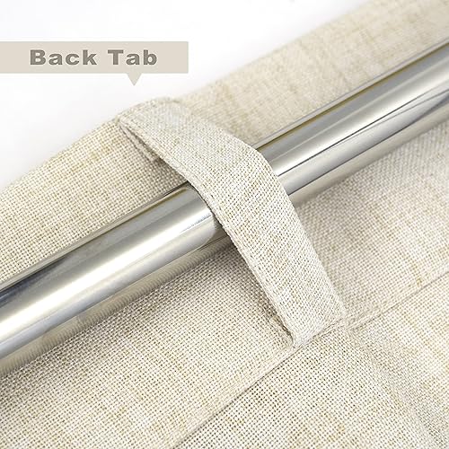 Vista 41 de DriftAway Cenefa plisada para ventana de cocina, cenefa de lino con textura de color beige liso, 108 pulgadas de ancho para sala de estar