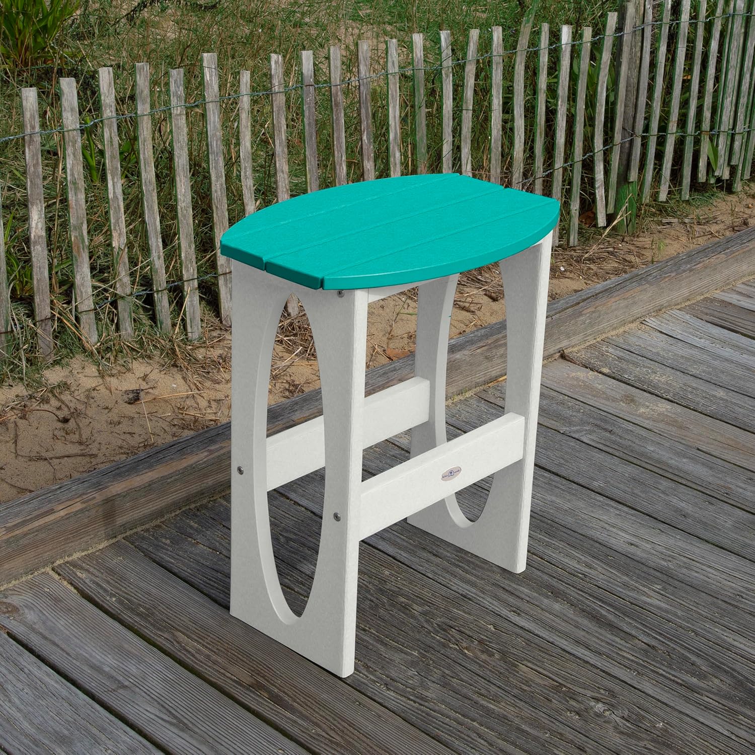 Shoreline 3-Piece Bar Height Balcony Set, White with Seaglass Blue